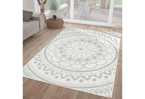 TT Home Teppich, Rechteckig, Höhe: 4 mm, In-& Outdoorteppich Wetterfest Garten Orientalisches Marokkanisches Bo