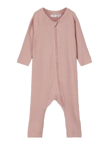 Name It Strampler Mädchen Strampler Bio-Baumwolle Rippdesign Woodrose 92 (1-tlg)