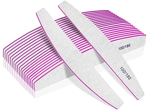 Stück Nagelfeilen, 100/180 nägelfeilen für Gelnägel Acryl Nagel Dicke Nägel, waschbare und wiederverwendbare Nagelfeilen, Doppelseitige Nagelfeilen für Nagelstudio und Zuhause 12