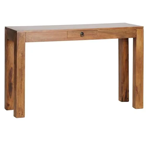 FineBuy Konsolentisch aus Massivholz mit Schublade von FineBuy