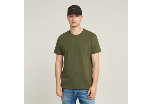 G-Star Herren Base-S T-Shirt - Shadow Olive, Größe S - Hochwertiges T-Shirt in Shadow Olive mit geripptem Ausschnitt und G-Star RAW Stickerei, ideal für lässige Outfits und optimalen Tragekomfort.