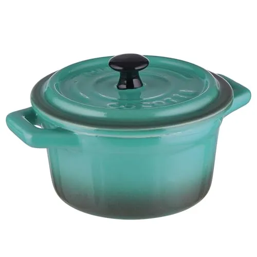 Produktbild BUTLERS Mini-Auflaufform rund aus Keramik | kleine Auflaufform mit Deckel | backofenfest | auch als Soufflé Förmchen und Tapas-Schalenset geeignet