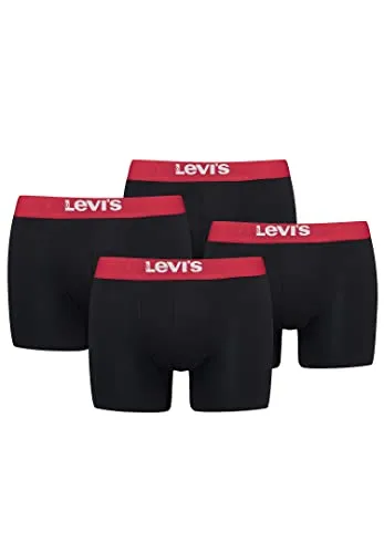 Levi’s Einfarbige Basic-Boxershorts 4er-Pack in rot von Levi's