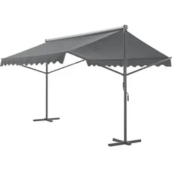 pro.tec Standmarkise Selenizza 400x300cm - Freistehende Markise für Garten und Terrasse mit verstellbarem Neigungswinkel. Schneller Aufbau und leichte Handkurbel für optimalen Sonnenschutz. UV-resistent und witterungsbeständig.