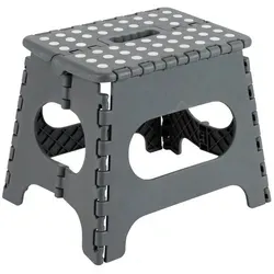 ARREGUI TB-027-G Kleiner Klapphocker, Falthocker, Tragbarer und Faltbarer Klapphocker, 150 Kg Belastbarkeit, Hocker für Küche, Bad, 27 cm hoch, Grau
