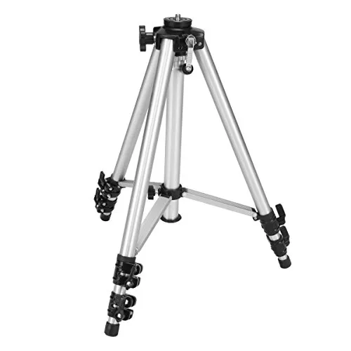 Walimex WAL-612 Semi-Pro-Stativ (137 cm) - Leichtes Aluminium-Dreibeinstativ für Semi-Profis, max. Belastbarkeit: ca. 4,5kg, exakte Höhenverstellung durch Kurbel, ideal für präzise Aufnahmen.