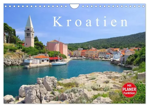 LianeM Kroatien Wandkalender 2026 - DIN A4 quer, beeindruckende Motive der felsigen Küste des Kvarner Golf, ideal für Reisefans und Kunstliebhaber.