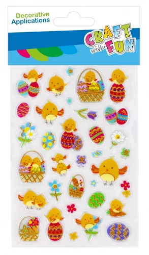 Ozdoba dekoracyjna naklejki Kurczaczek 34szt Wielkanoc CRAFT WITH 5905523621327