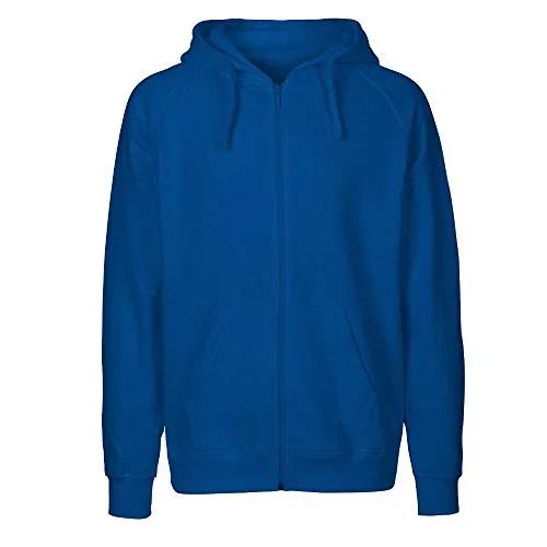 Neutral Herren Sweatjacke 'Zip Hoodie' Royal, XL - Bequemer Kapuzenpullover - Kapuzenpullover für Herren aus 100% Bio-Baumwolle, fair produziert. Bequeme Passform mit angerautem Innenfutter und praktischen Details für Freizeit und Sport.