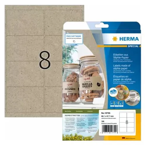 HERMA Etiketten Silphie A4 20 Blatt 99.1x67.7 in braun von HERMA