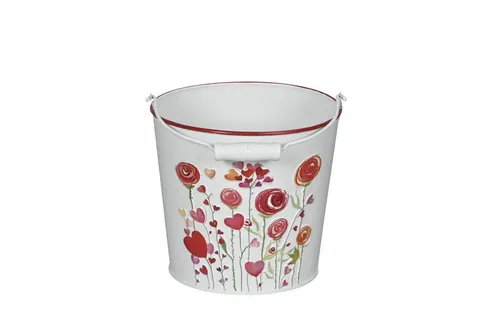 finehomegarden Blumentopf Metall-Eimer mit Henkel Ø15/17/19cm H13/15/17cm 