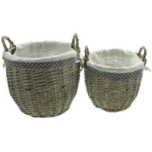 Frank Flechtwaren Weidenkorb Pünktchen 2er Set von Frank Flechtwaren