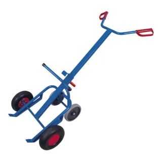 VARIOfit Sackkarre Fasskarre zu-3342 - Sackkarre für 200l Fässer, Tragkraft 250kg, mit Luftbereifung für einfaches Bewegen und Ab- & Aufladen auf Auffangwannen bis 36 cm Höhe.