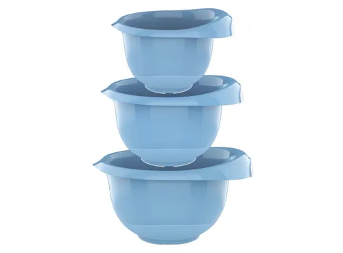 Engelland Rührschüssel 3er Set Backschüsseln mit Griff, Salatschüsseln, Kunststoff, (Vorteils-Set, 3-tlg), robust, BPA-frei, stapelbar, rutschfeste Silikonfüße, Einhandausguss