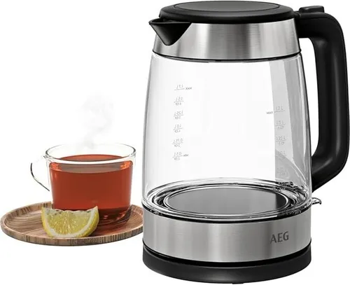 AEG GK4-1-4GB Wasserkocher 2200 Watt 1,7 l - Wasserkocher mit 2200 Watt Leistung und 1,7 l Kapazität, aus elegantem Glas mit Wasserstandsanzeige - ideal für schnelle Teezubereitung.