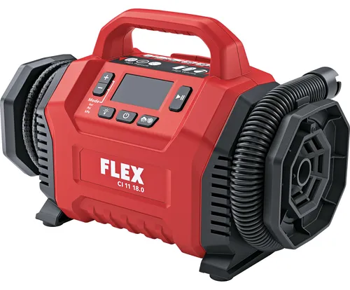 Flex Akku Kompressor CI 11 18.0 - Leistungsstarker Akkukompressor - Kompressoren für hohen Druck und großes Volumen, ausgestattet mit Electronic Management System (EMS) für längere Lebensdauer und Effizienz. Ideal für Luftmatratzen und mehr.
