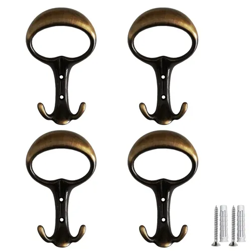 Wandgarderobe mit 4 Haken für die Wand im Eingangsbereich, Bademantel, Handtu...