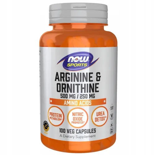 Produktbild NOW Foods L-Arginin 500 mg + L-Ornithin 250 mg 100 Kapseln REGENERATION