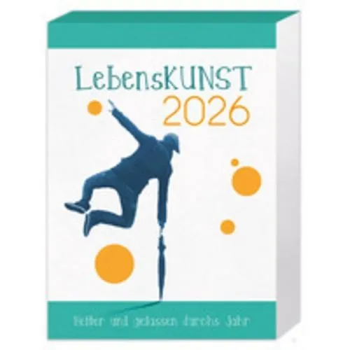 LebensKunst - Heiter und gelassen durchs Jahr 2026 - Humor Geschenkbuch mit inspirierenden Zitaten für jeden Tag, perfekt für eine positive Einstellung und mehr Gelassenheit im Alltag.