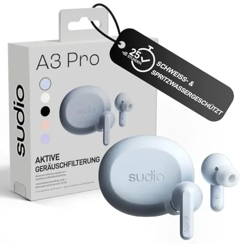 SUDIO-Kopfhörer A3 Pro Blue In-Ear True Wireless in blau von sudio