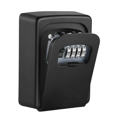 Schlüsselbox für den Außenbereich, Schlüsselaufbewahrung Sicherheitsbox mit 4-stelligem Code, Sicherheits-Schlüsselgehäuse mit 5 Schlüsseln, für die Schule der Garage zu Hause Airbnb