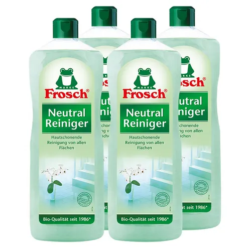 FROSCH Neutralreiniger 1 Liter - Allzweckreiniger für Ihr Zuhause - Der FROSCH Neutralreiniger ist ideal für die gründliche Reinigung aller Oberflächen. Mit pflanzlichen Inhaltsstoffen und pH-hautneutraler Formel sorgt er für strahlende Sauberkeit und schont Materialien.