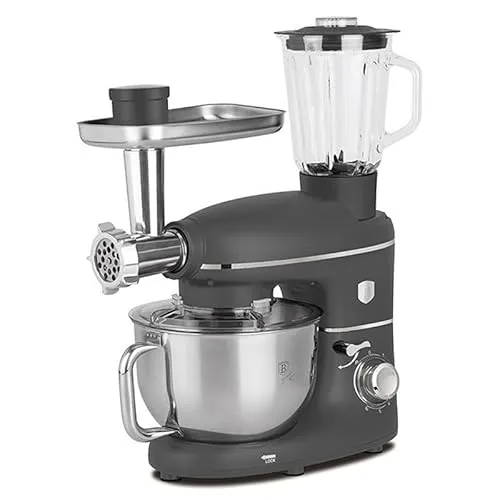 Berlinger Haus Küchenmaschine 1500 W | Multifunktionaler Küchenroboter mit Fleischwolf und Mixer | Anthrazit