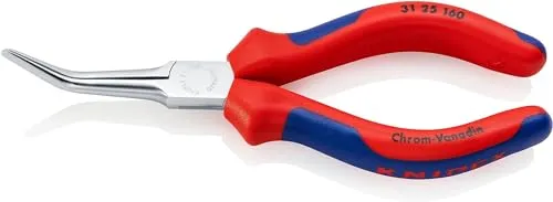 Knipex 31 25 160 Nadelzange 45° gebogen 160mm - Sonstige Handwerkzeuge für präzise Montage- und Justierarbeiten mit langen Backen für optimale Greifkraft und sorgfältig entgratete Kanten.