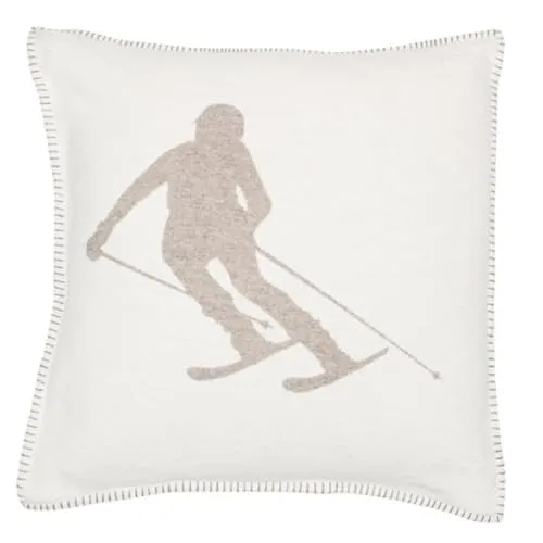 David Fussenegger Kissenhülle Skifahrer Schlamm, 50x50 cm von David Fussenegger