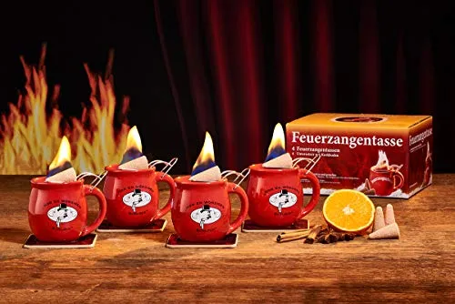 Feuerzangentasse 4er-Set, Rot/Rühmann Schlock
