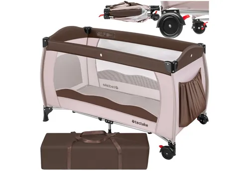 tectake Baby-Reisebett klappbar in coffee