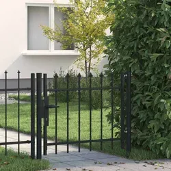 vidaXL Zauntor mit Speerspitzen 100 x 75 cm - Gartentor aus pulverbeschichtetem Stahl, robust und korrosionsbeständig. Mit eleganten Speerspitzen und einfachem Montagepfosten für Sicherheit und Stil in Ihrem Garten.