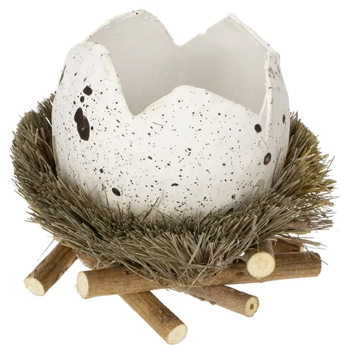 Osterdekoration Ei im Nest – 4 Stück für Tisch- und Frühjahrsdeko - Perfekte Osterdekoration für einen rustikalen Look. Die 4 naturbelassenen Eier aus hochwertigen Materialien bringen frischen Schwung in Ihre Tischgestaltung.