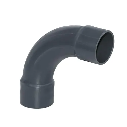 HAF 1x PVC Fittings Bogen 90° mit 50mm x 50mm | Klebemuffe x Klebemuffe | Winkelverbinder aus grauem PVC-U | PN16 für PVC Rohr, Poolfitting, Schwimmbad, Poolverrohrung, Druckleitung, Rohrleitung