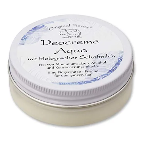 Florex Deocreme - Aqua - mit biologischer Schafmilch ohne Aluminiumsalze Alkohol Konservierungsstoffe 40 g