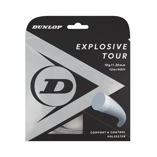 Dunlop Unisex-Adult Explosive Tour Tennis Racket String, Silver, One Size