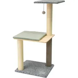 Simon's Cat Kratzbaum - L: 55 cm B: 40 cm H: 105 cm - Kratzsäule für Katzen mit 3 robusten Sisalstämmen, plüschbezogenen Flächen und einem bequemen Kissen auf der mittleren Plattform. Perfekt für das Krallenwetzen und Spielen!