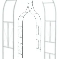 CLP 40er Rosenbogen - Geschwungener Eisen-Rosenbogen für Ihren Garten - Pavillons - Robuster Torbogen aus Metall mit stilvollen Verzierungen, ideal als Rankhilfe für Rosen und Klematis, freistehend und stabil.