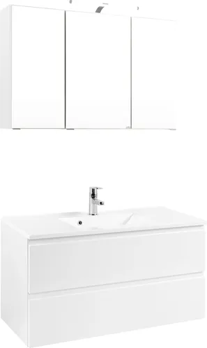 Held Möbel Waschtisch-Set Cardiff 100 cm - Badmöbelset in modernem Design, 100 cm breit und aus hochwertigem MDF, ideal für stilvolle Badezimmergestaltung.