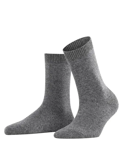FALKE Damen Socken Cosy Wool W So Wolle Kaschmir einfarbig 1 Paar, Grau Light Grey Melange 3390, 35-38