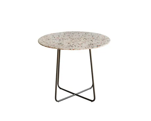 Tikamoon Esstisch Runder Tisch Elio brown aus Premium-Terrazzo