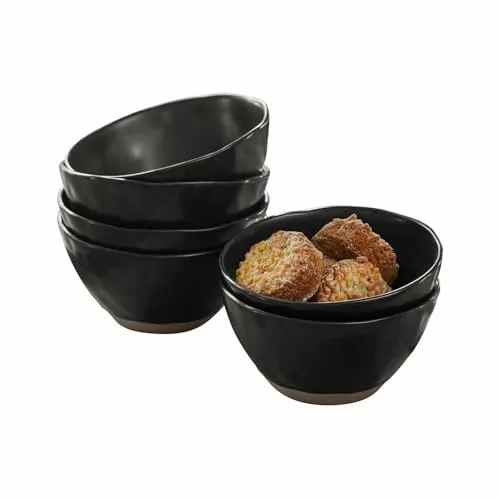 LOBERON Schüssel 6er Set Biarré - Mediterranes Geschirrset aus Steinzeug mit glänzender Glasur und reizvoll unebener Optik, spülmaschinenfest und ideal für Suppen, Desserts oder Dekoration.