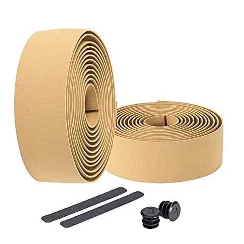 BBB Cycling Fahrrad Lenkerband Rutschfest und Stoßdämpfend für MTB Rennrad und Urban Cycling Inkl. Abklebeband und Lenkerstopfen RaceRibbon BHT-01, 200 x 3 cm