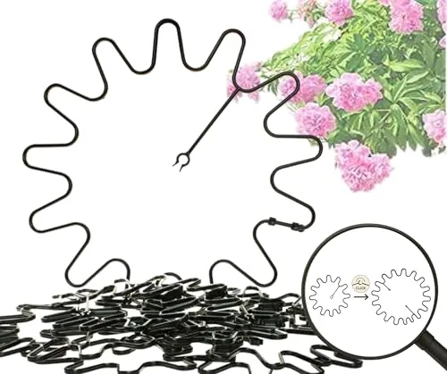 ARPON Staudenhalter rund 10 Stück – Einstellbare Pflanzenstütze für den Garten - Dämmstoffe – Verstellbare Staudenstütze für alle Pflanzen im Garten, robust und wetterfest, sorgt für Stabilität und Ordnung bei jedem Wetter.