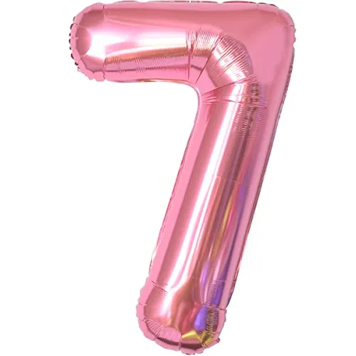 Geburtstag zahlen luftballon 7 jahre | Folienballon 7 XXL Rosa-Riesen Folienballon in 40