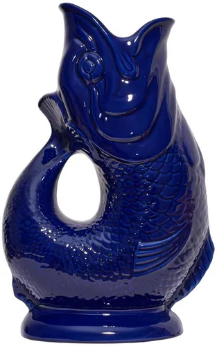 Gluckigluck Wasserkaraffe Dunkelblau - Original Gluggle Jug - Handgefertigte Karaffe im ikonischen Fisch-Design, 1,2 L. Stilvoll und multifunktional - perfekt für Getränke oder als dekoratives Element. Spülmaschinengeeignet für einfache Pflege.