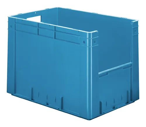 LA KA PE Transportkasten VTK 600/420-4 blau - 171420242 - Sichtlagerkasten für effiziente Organisation, robust und ideal für Werkstätten oder Lager. Maße: 600x420 mm.