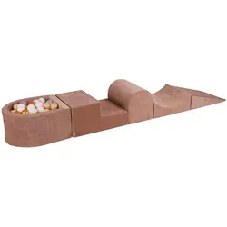 MeowBaby Bällebad, Beige, Gold, Beige, Transparent, Textil, 45x30x250 cm, Spielzeug, Kinderspielzeug, Bällebad