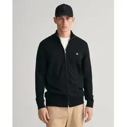 Gant für Herren. 8030164 Zip-Strickjacke Casual schwarz (S), Lässig, Baumwolle, Langarm