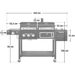 TAINO HERO DUO Gasgrill Holzkohlegrill Smoker 2 in 1